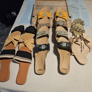 Lot of 9 shoes - Ladies size 10 slides